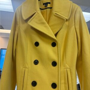 Tommy Hilfiger Yellow Double-Breasted Pea Coat